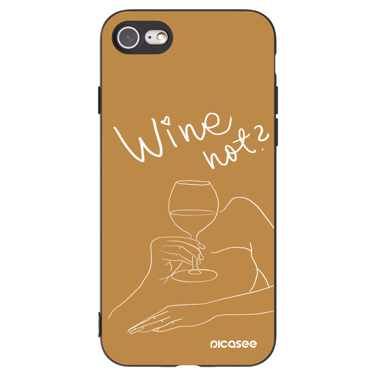 Picasee silikonski črni ovitek za Apple iPhone SE 2020 - Wine not