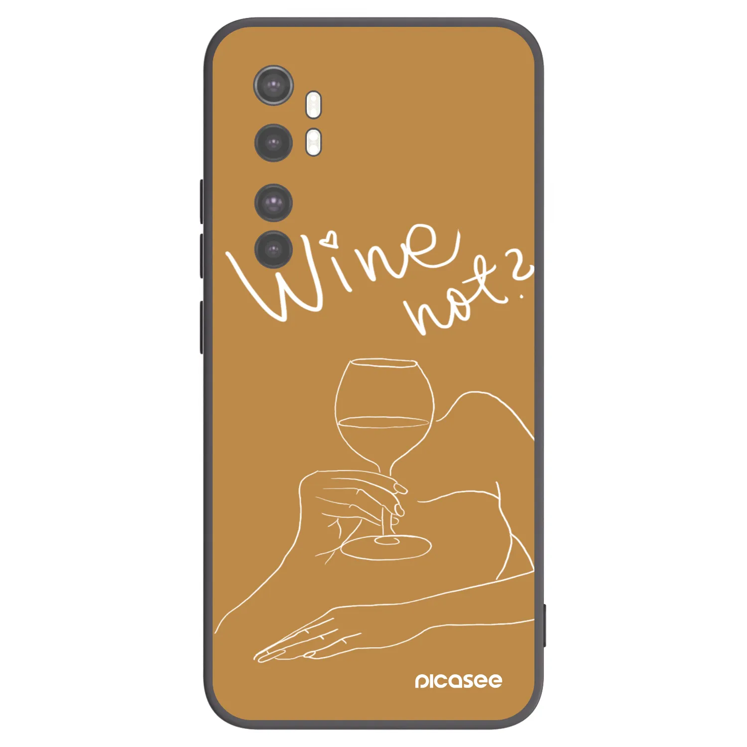 Picasee silikonski črni ovitek za Xiaomi Mi Note 10 Lite - Wine not