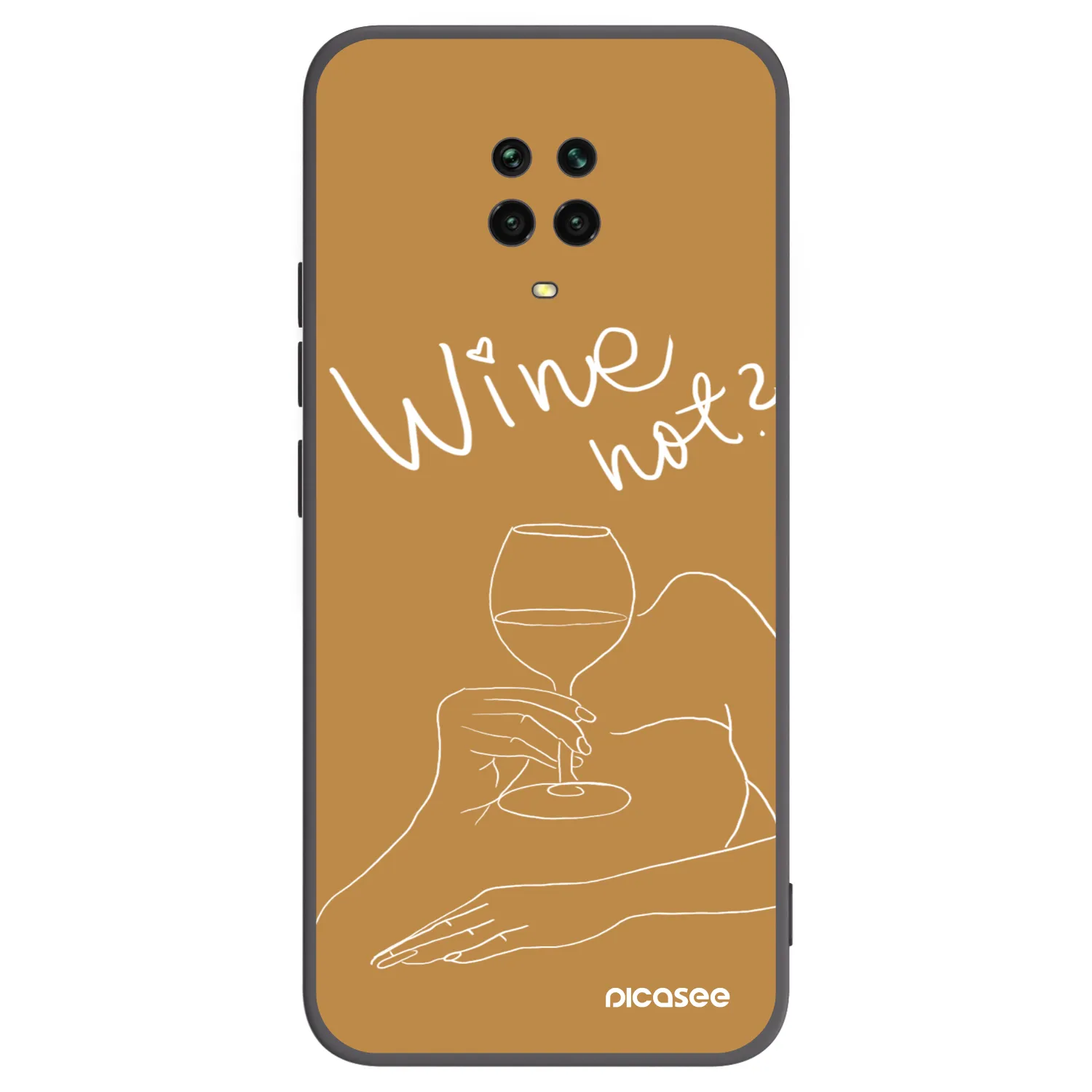 Picasee silikonski črni ovitek za Xiaomi Redmi Note 9S - Wine not