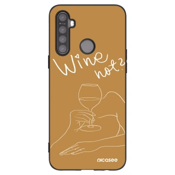 Picasee silikonski črni ovitek za Realme 5 - Wine not