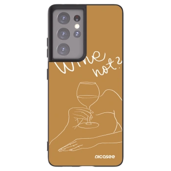 Picasee silikonski črni ovitek za Samsung Galaxy S21 Ultra 5G G998B - Wine not