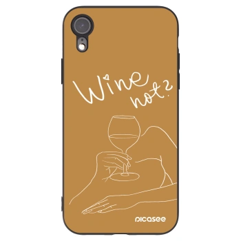 Picasee silikonski črni ovitek za Apple iPhone XR - Wine not
