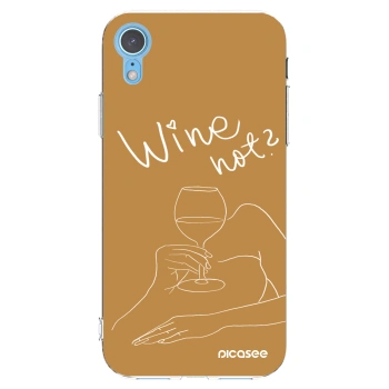 Picasee silikonski prozorni ovitek za Apple iPhone XR - Wine not