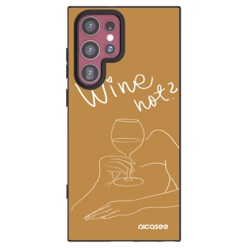 Picasee silikonski črni ovitek za Samsung Galaxy S22 Ultra 5G - Wine not