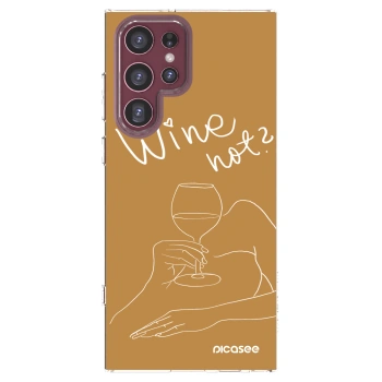 Picasee silikonski prozorni ovitek za Samsung Galaxy S22 Ultra 5G - Wine not