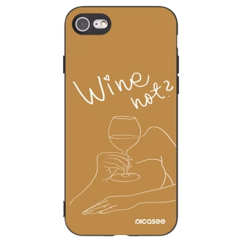 Picasee silikonski črni ovitek za Apple iPhone SE 2022 - Wine not