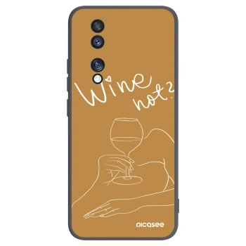 Picasee silikonski črni ovitek za Honor 70 - Wine not
