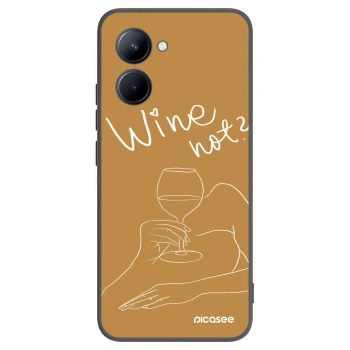 Picasee silikonski črni ovitek za Realme C33 (2023) - Wine not