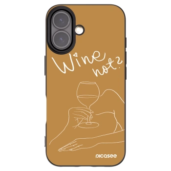 Picasee silikonski črni ovitek za Apple iPhone 16 - Wine not