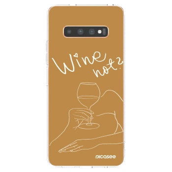 Picasee silikonski prozorni ovitek za Samsung Galaxy S10 Plus G975 - Wine not