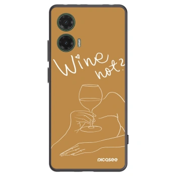 Picasee silikonski črni ovitek za Motorola Moto G35 5G - Wine not