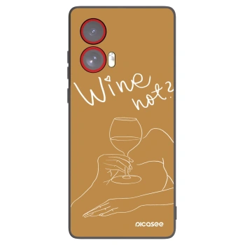 Picasee silikonski črni ovitek za Motorola Edge 50 Fusion - Wine not