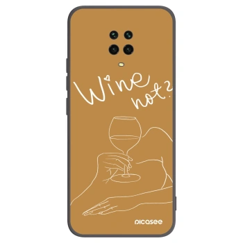Picasee silikonski črni ovitek za Xiaomi Redmi Note 9 Pro - Wine not