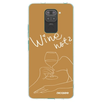 Picasee silikonski črni ovitek za Xiaomi Redmi Note 9 - Wine not