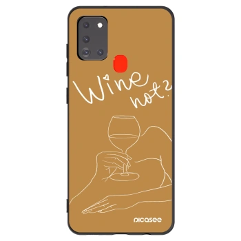 Picasee silikonski črni ovitek za Samsung Galaxy A21s - Wine not