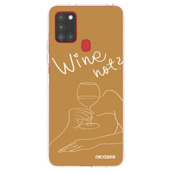 Picasee silikonski prozorni ovitek za Samsung Galaxy A21s - Wine not