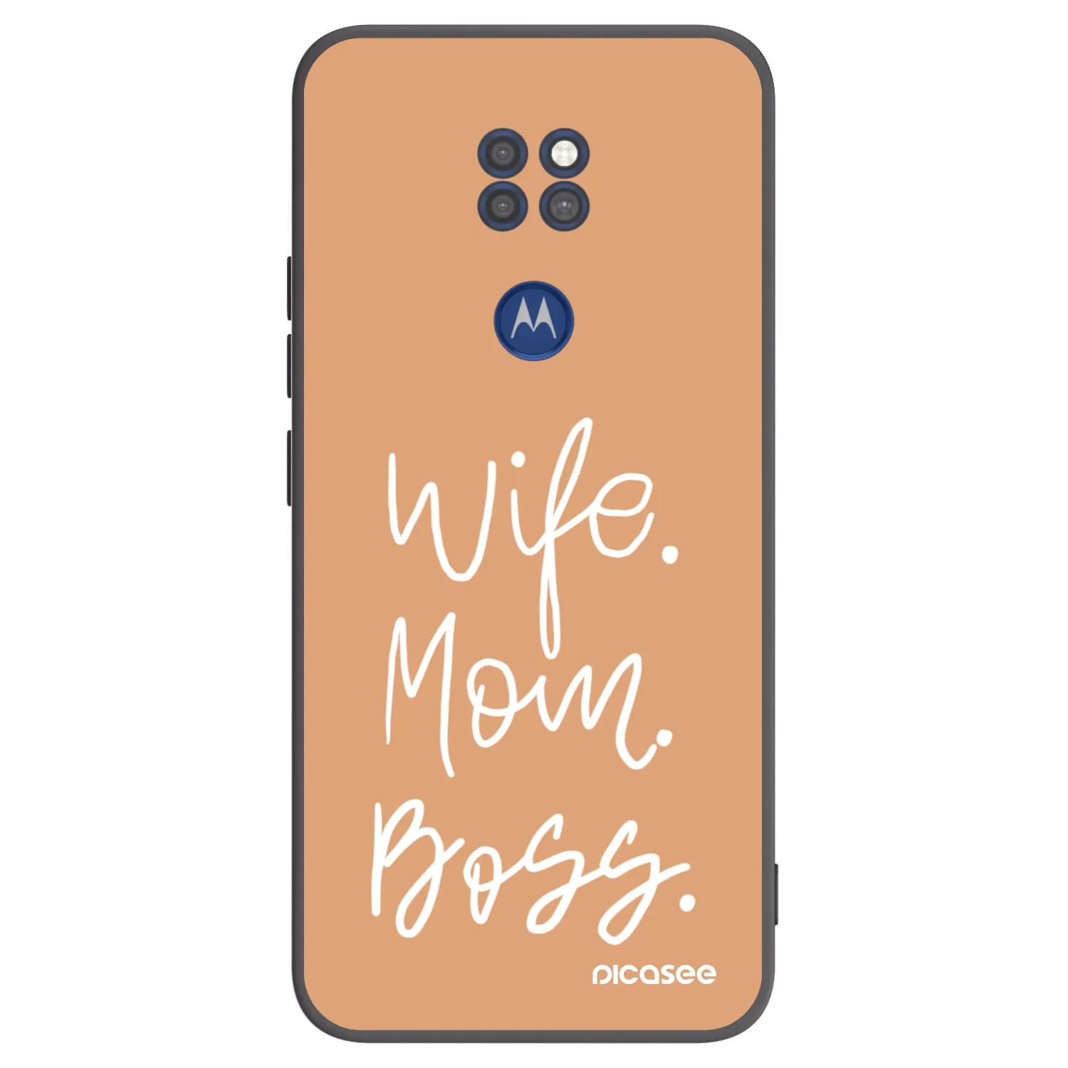 Picasee silikonski črni ovitek za Motorola Moto G9 Play - Boss Mama