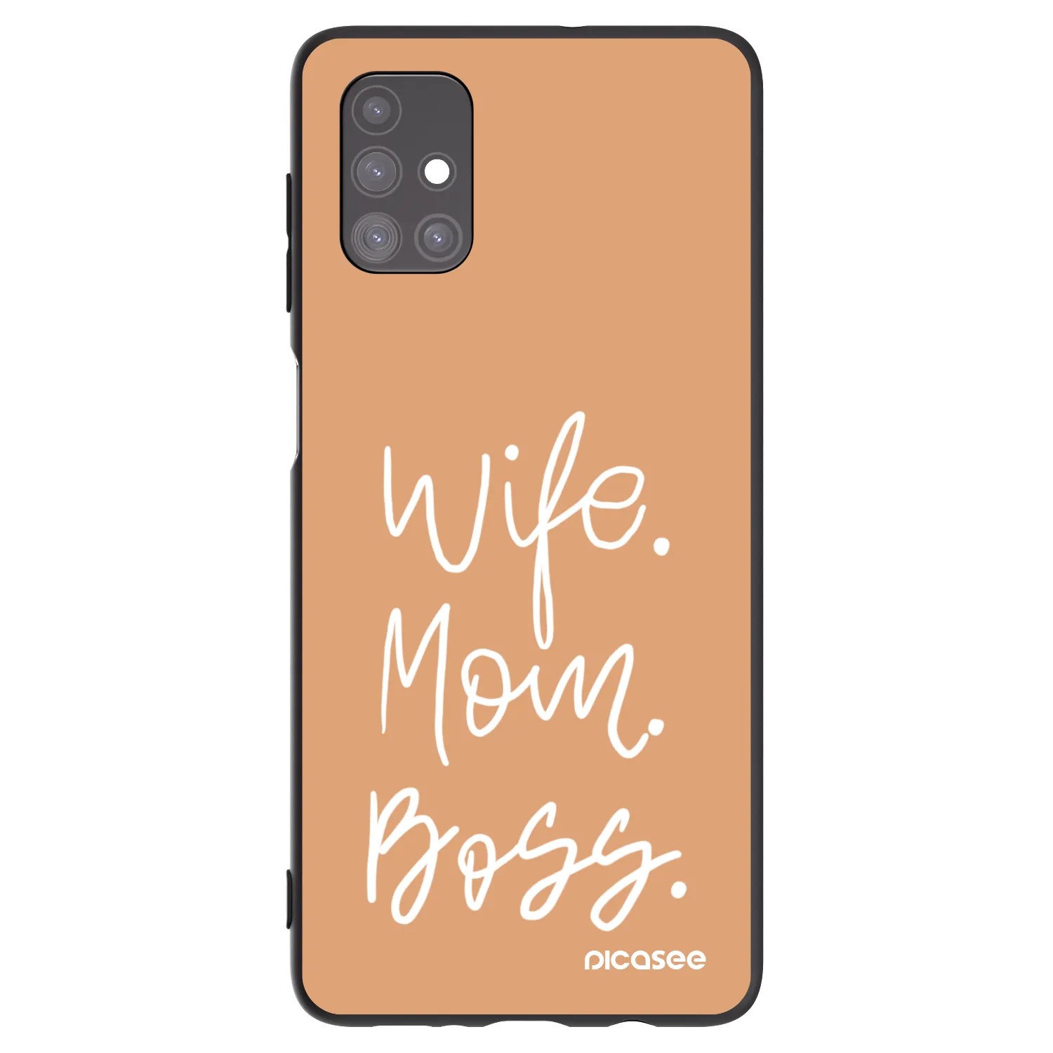 Picasee silikonski črni ovitek za Samsung Galaxy M51 M515F - Boss Mama