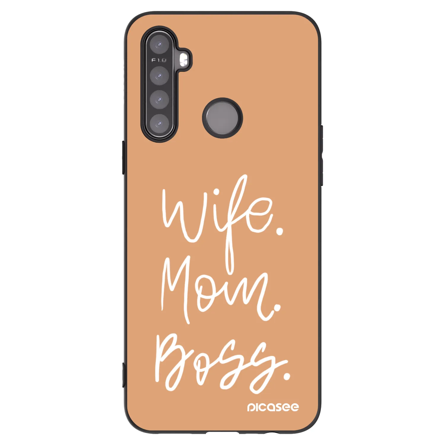 Picasee silikonski črni ovitek za Realme 5 - Boss Mama