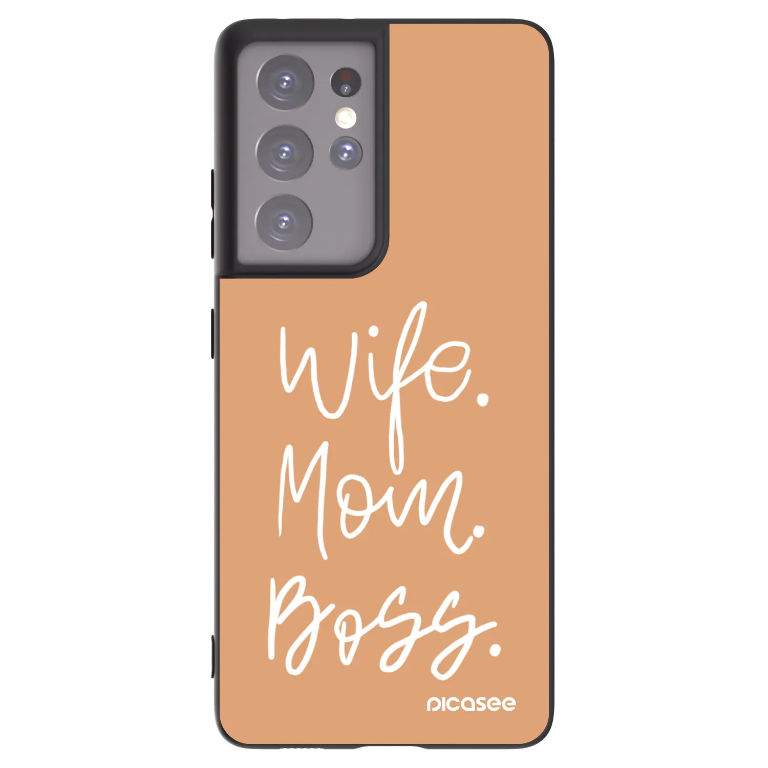 Picasee silikonski črni ovitek za Samsung Galaxy S21 Ultra 5G G998B - Boss Mama