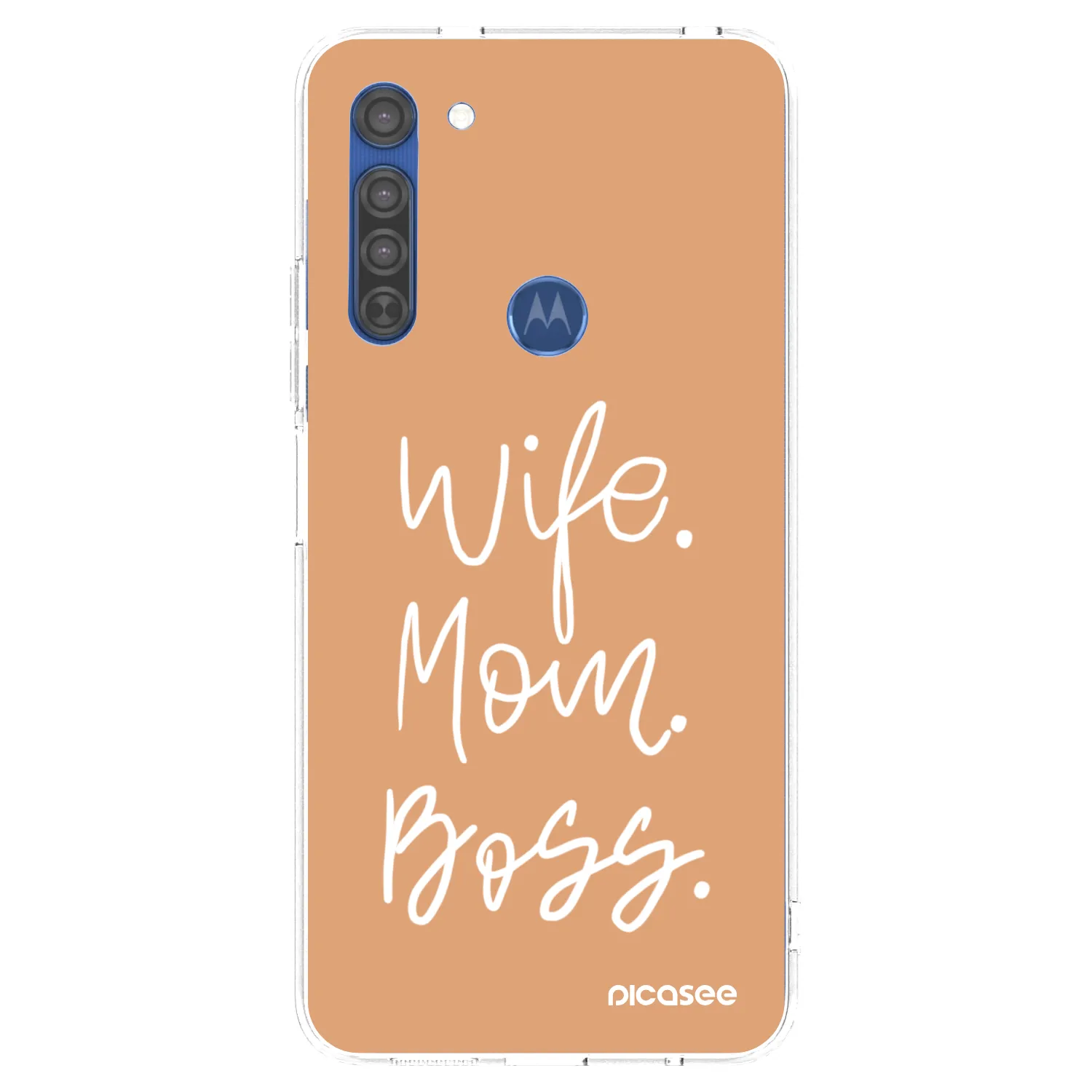 Picasee silikonski prozorni ovitek za Motorola Moto G8 - Boss Mama