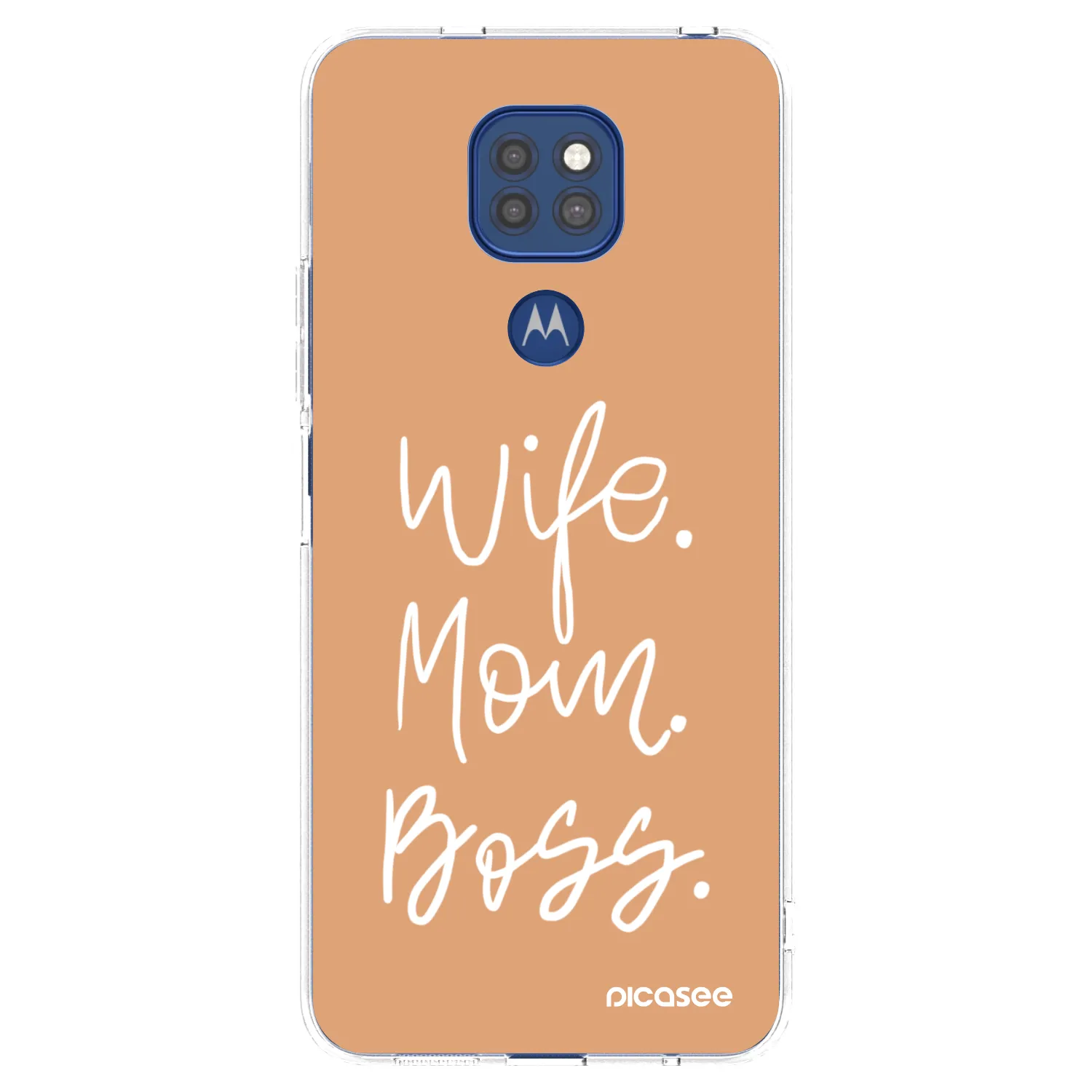 Picasee silikonski prozorni ovitek za Motorola Moto G9 Play - Boss Mama