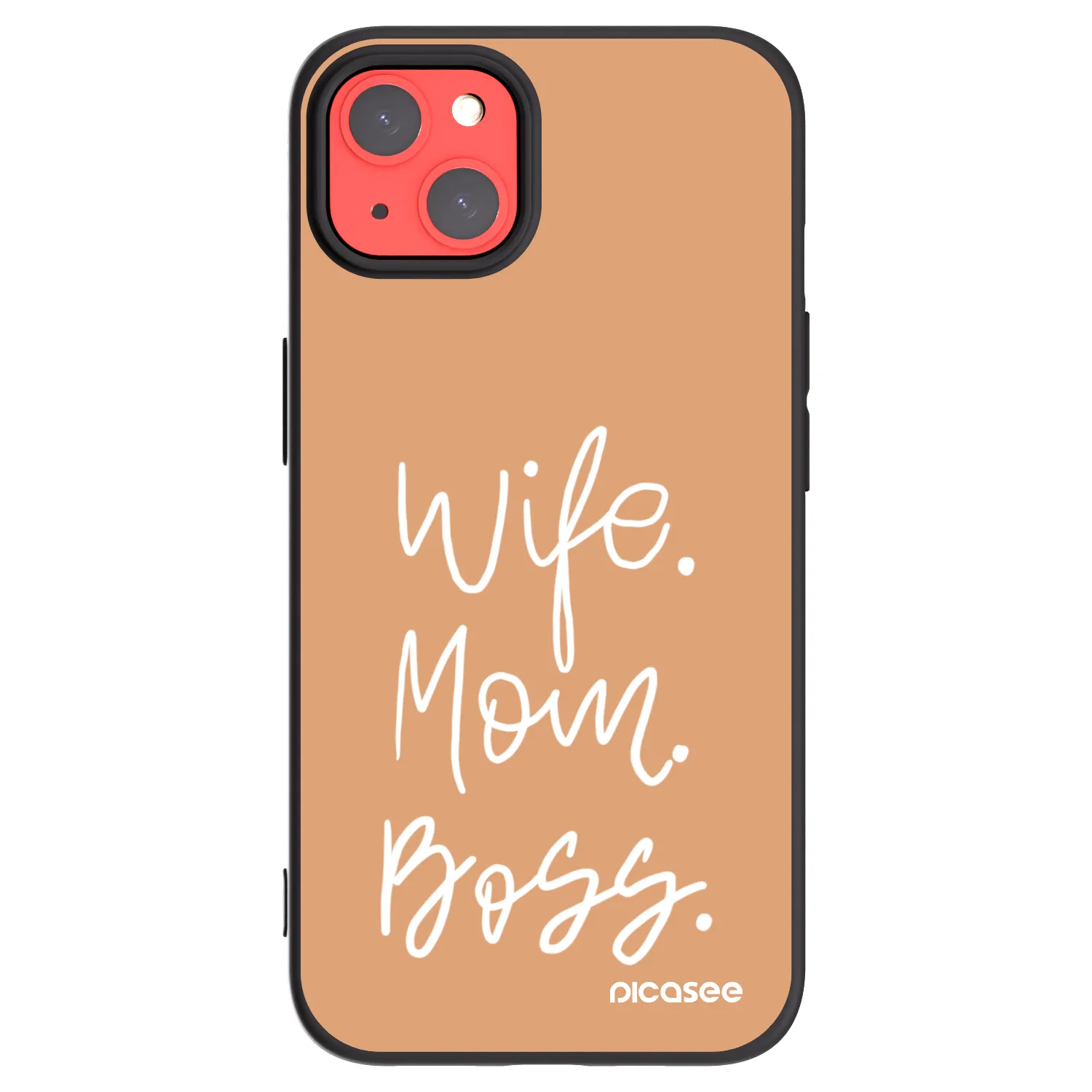 Picasee silikonski črni ovitek za Apple iPhone 13 - Boss Mama