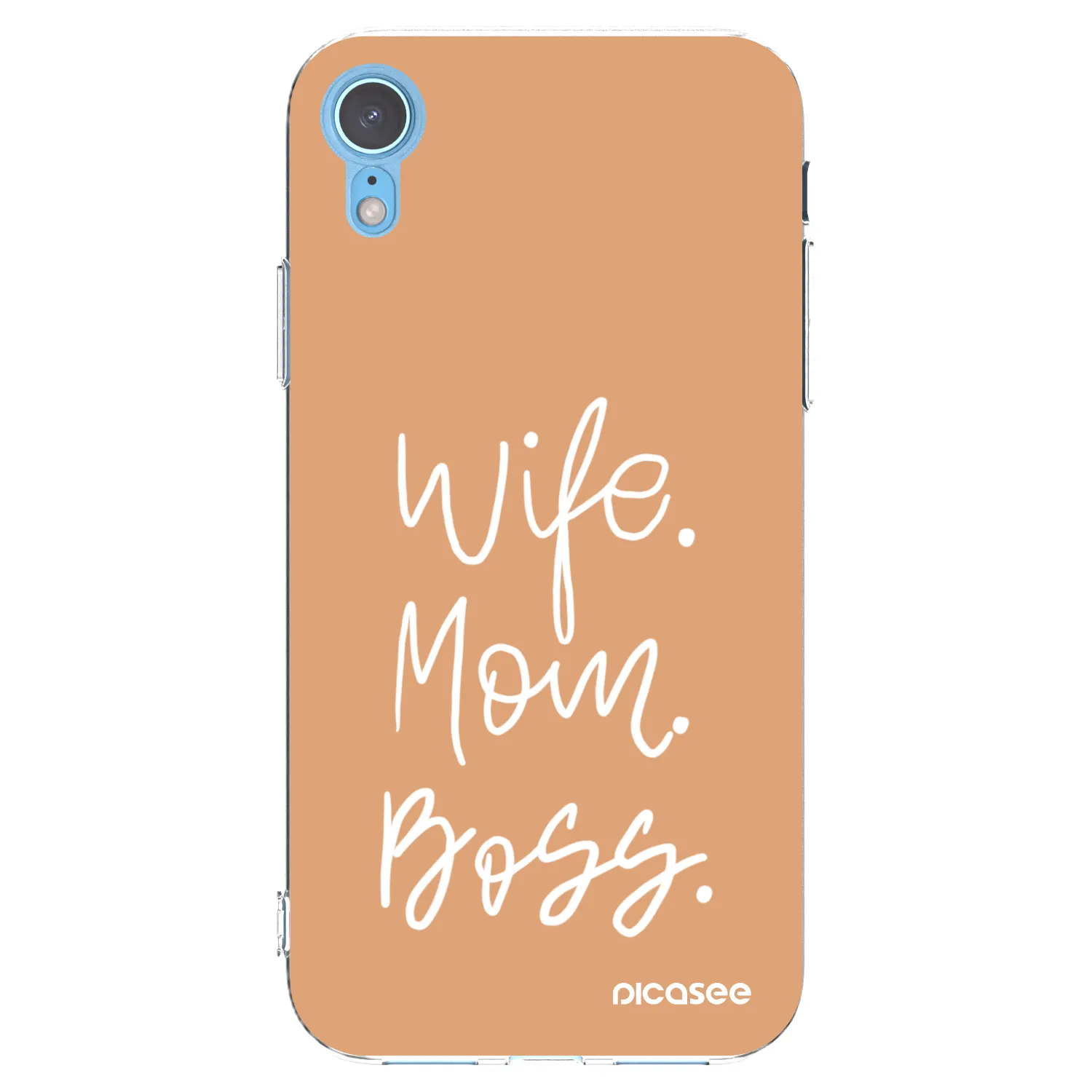 Picasee silikonski prozorni ovitek za Apple iPhone XR - Boss Mama