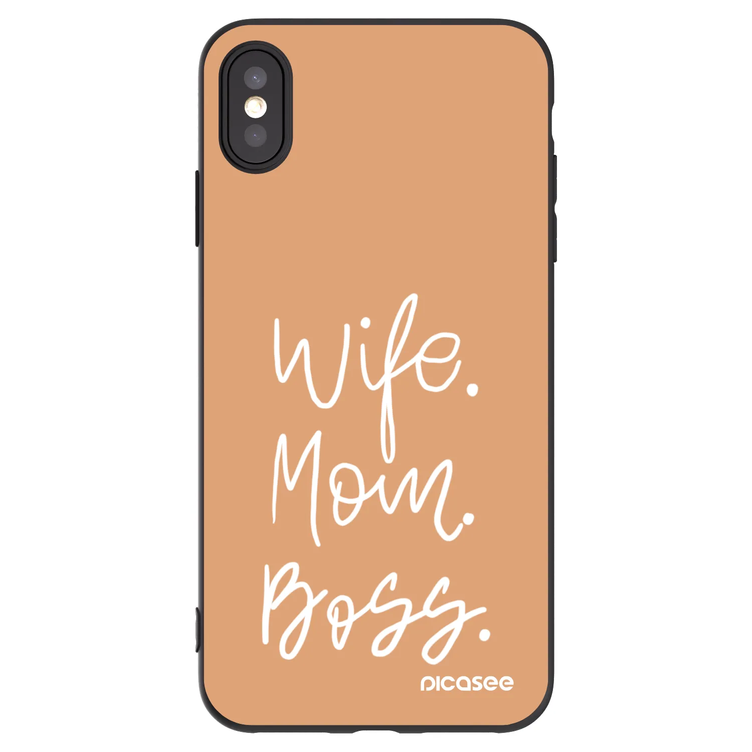 Picasee silikonski črni ovitek za Apple iPhone XS Max - Boss Mama