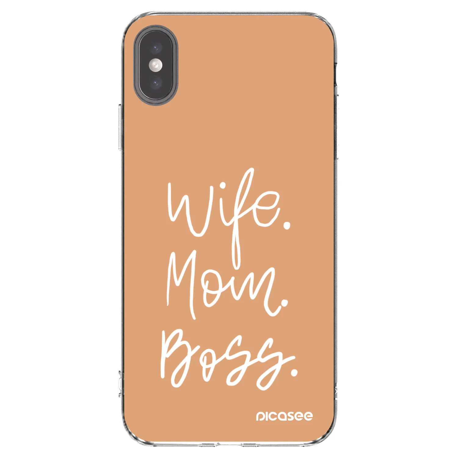 Picasee silikonski prozorni ovitek za Apple iPhone XS Max - Boss Mama