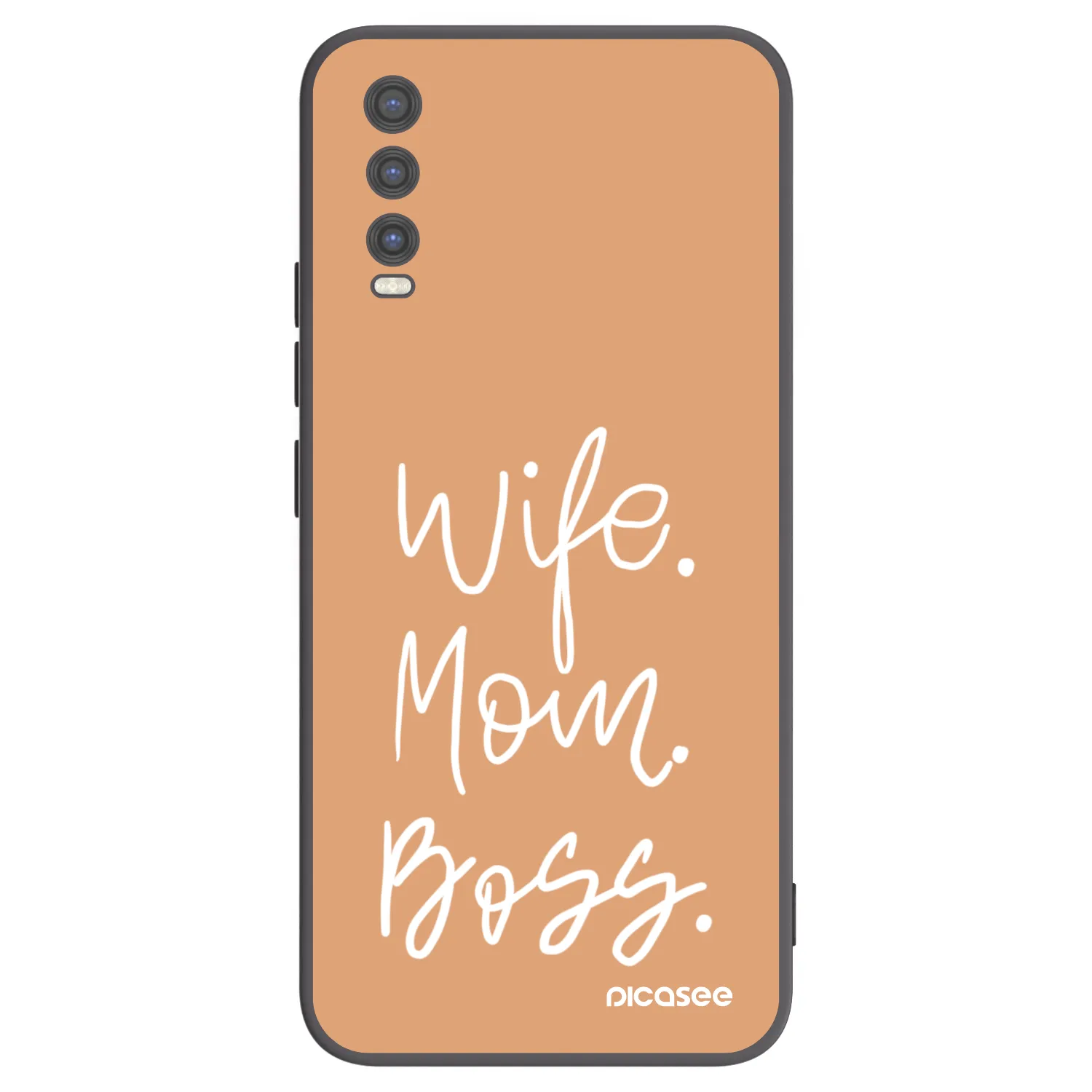 Picasee silikonski črni ovitek za Vivo Y20s - Boss Mama