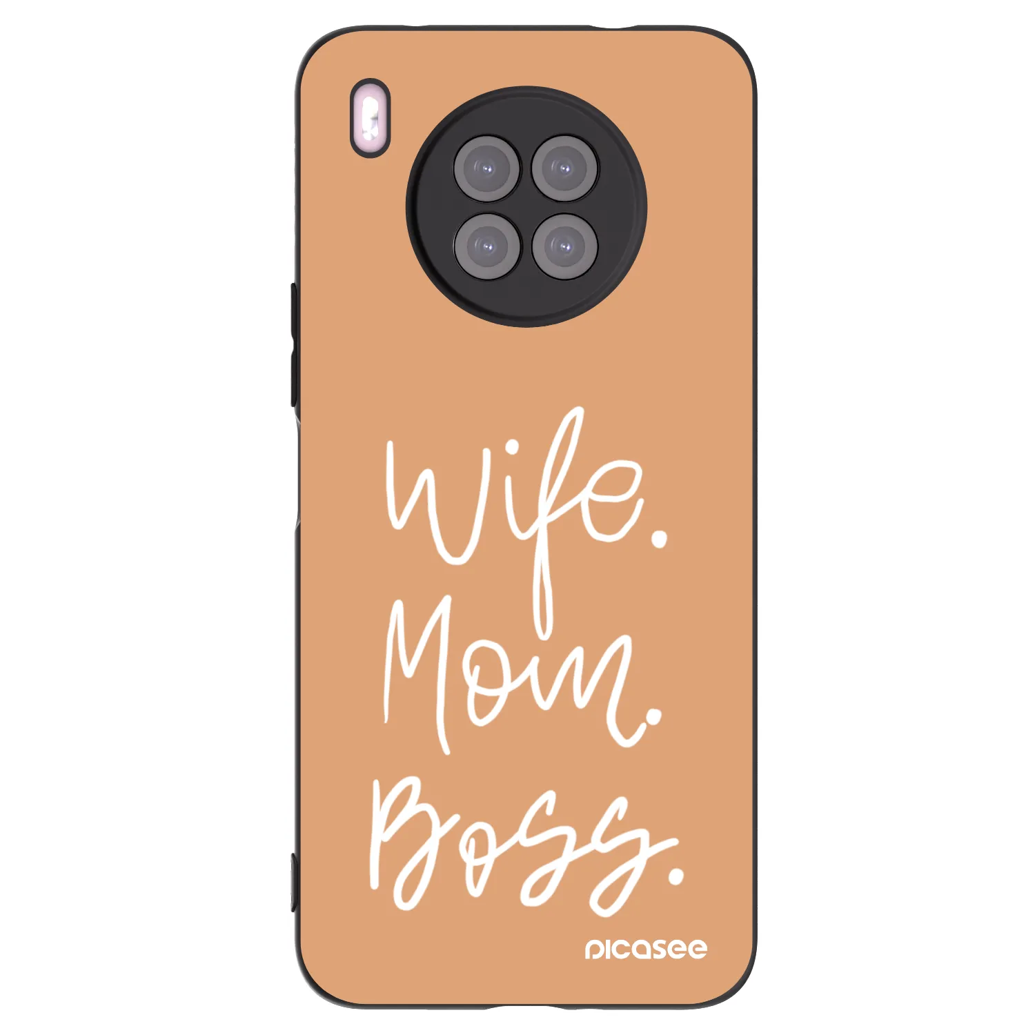 Picasee silikonski črni ovitek za Huawei Nova 8i - Boss Mama