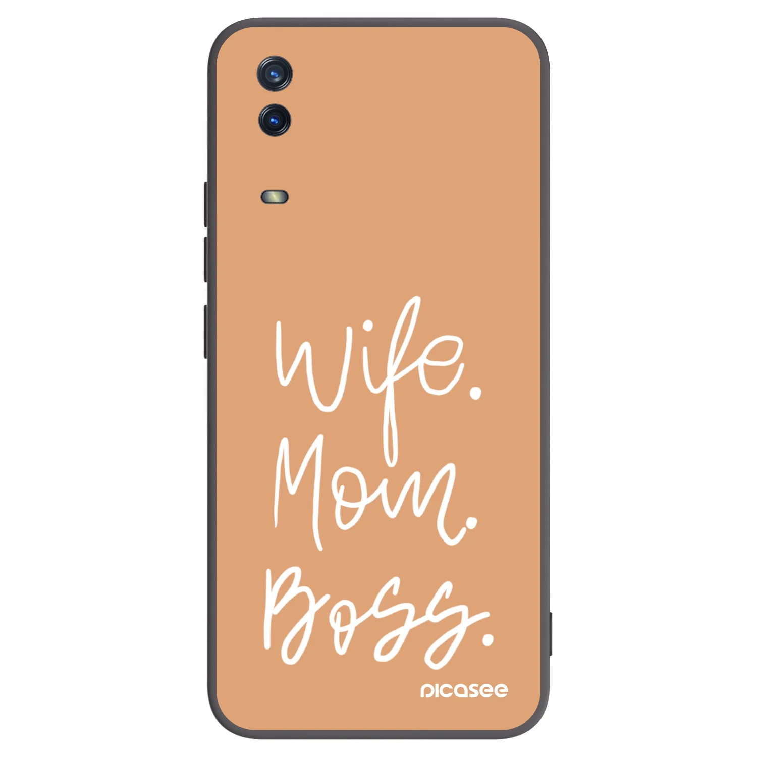 Picasee silikonski črni ovitek za Vivo Y11s - Boss Mama