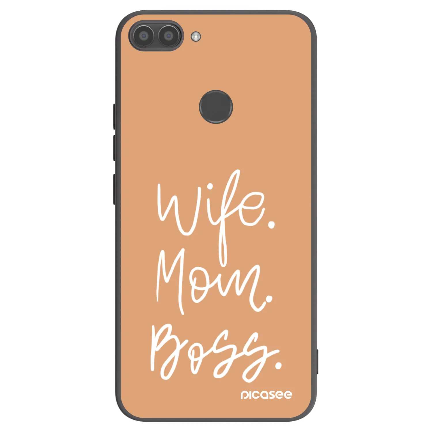 Picasee silikonski črni ovitek za Huawei P Smart - Boss Mama