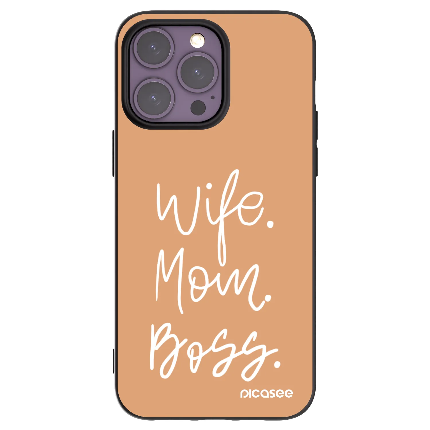 Picasee silikonski črni ovitek za Apple iPhone 14 Pro Max - Boss Mama