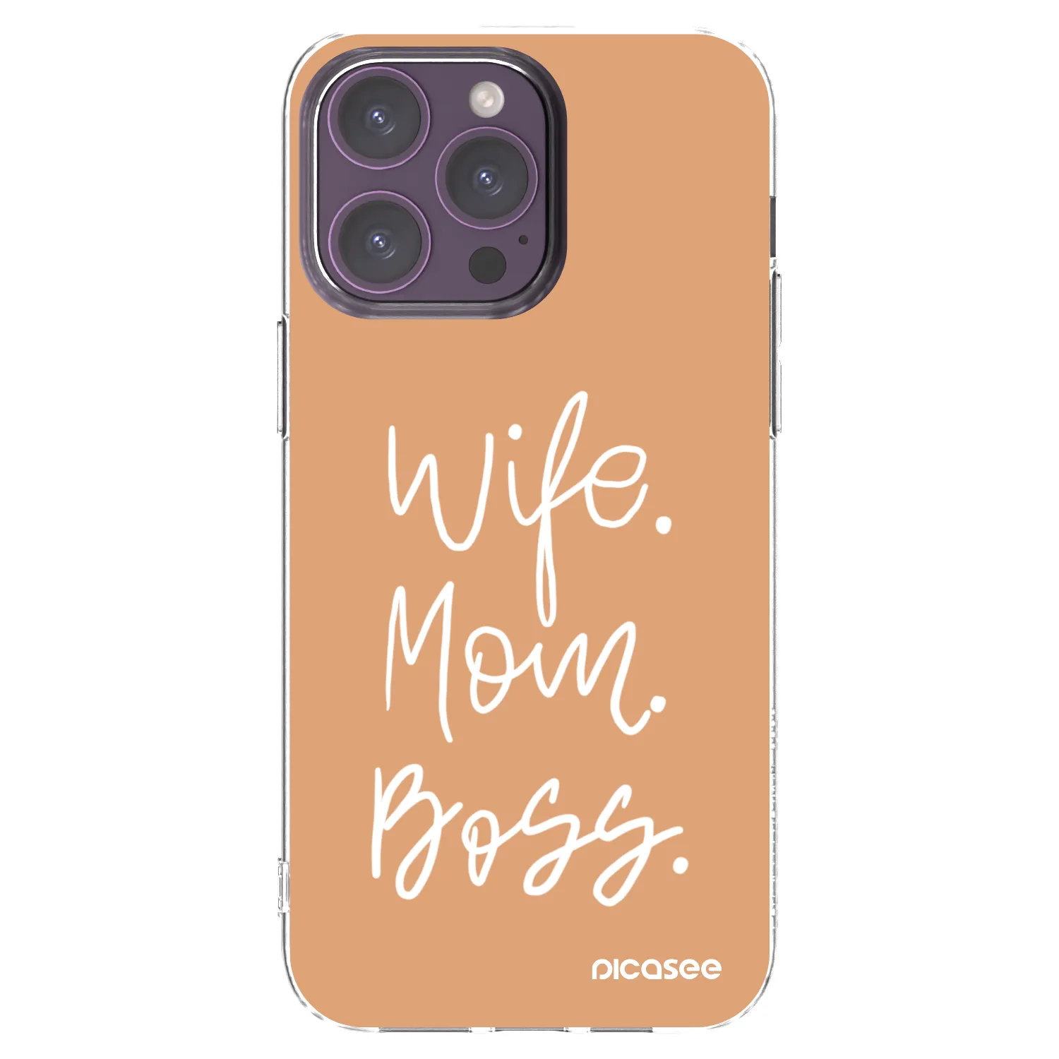 Picasee silikonski prozorni ovitek za Apple iPhone 14 Pro Max - Boss Mama