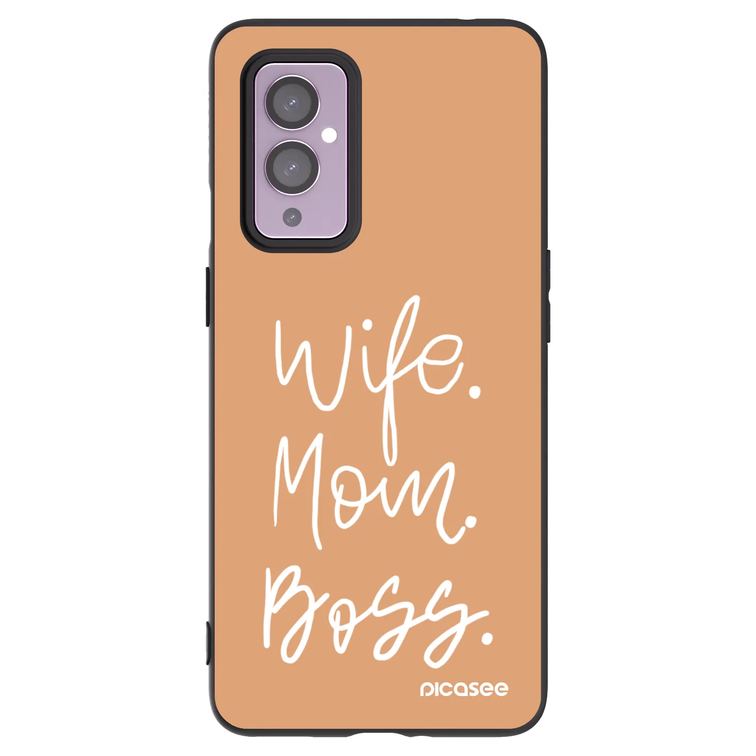 Picasee silikonski črni ovitek za OnePlus 9 - Boss Mama