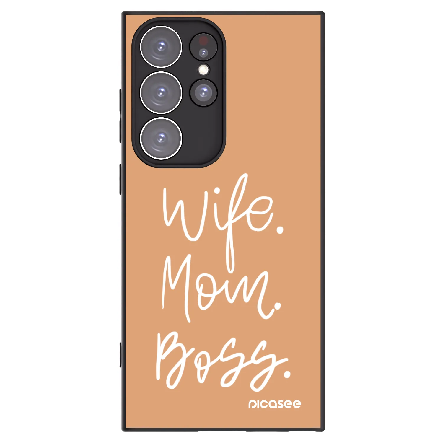 Picasee silikonski črni ovitek za Samsung Galaxy S23 Ultra 5G - Boss Mama