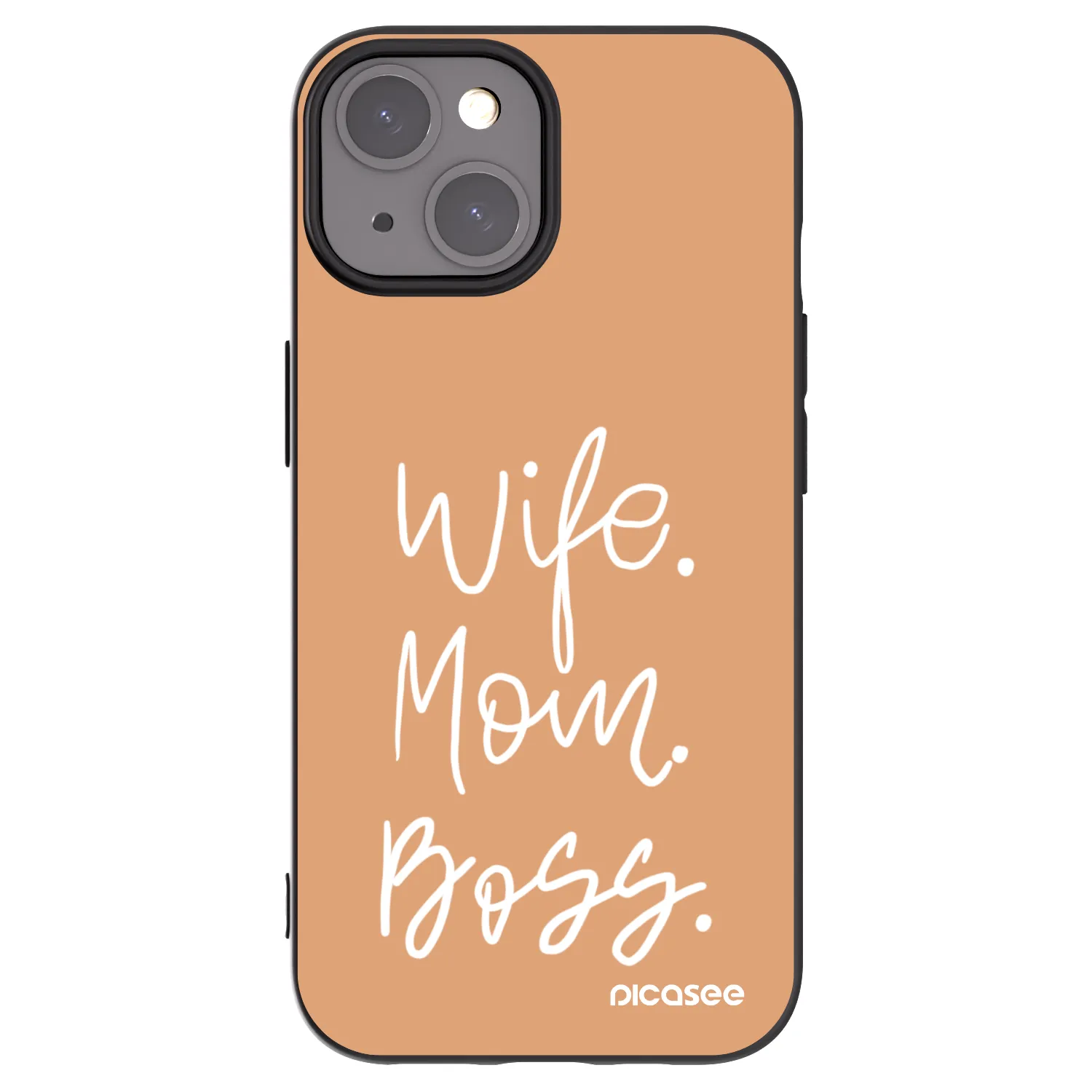 Picasee silikonski črni ovitek za Apple iPhone 15 - Boss Mama