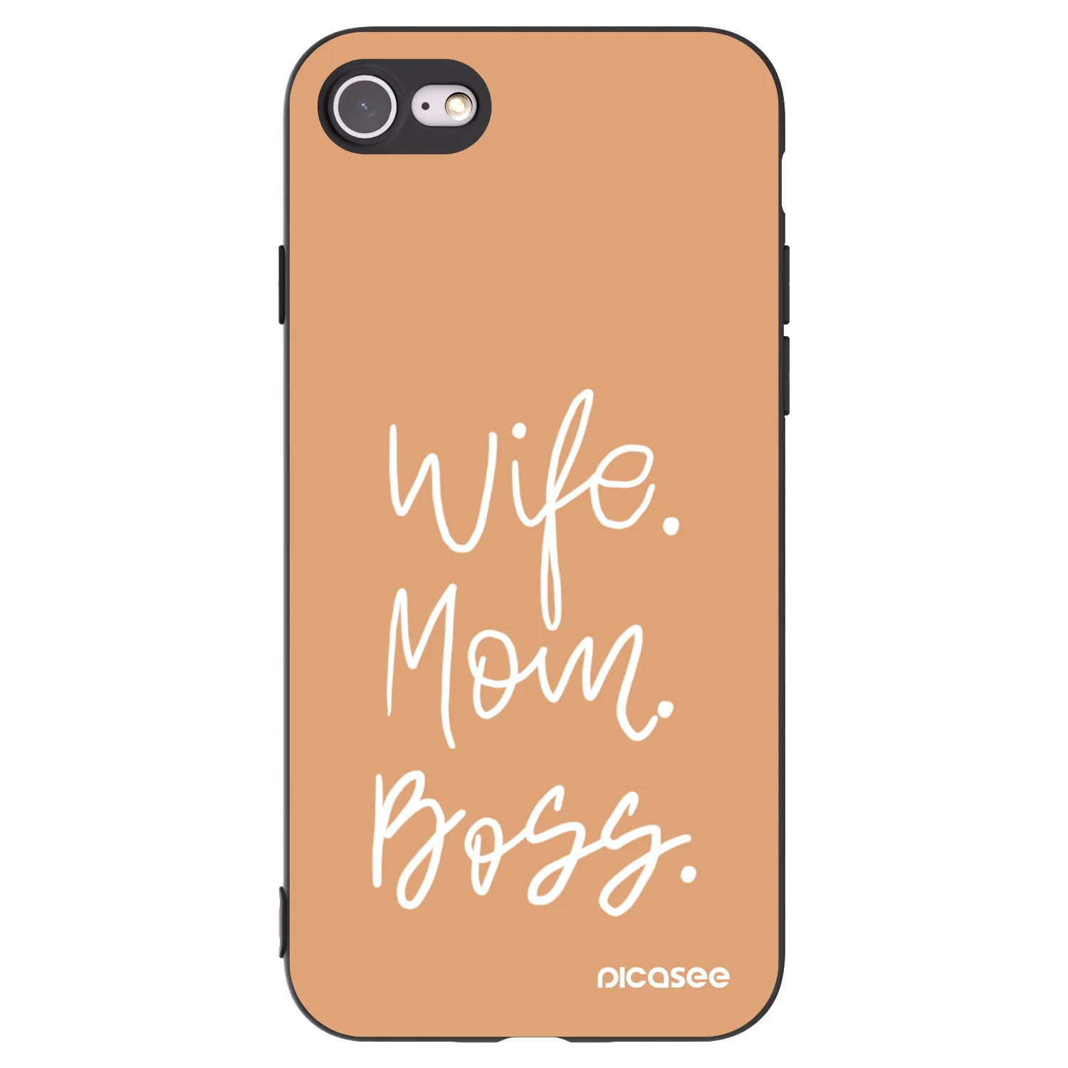 Picasee silikonski črni ovitek za Apple iPhone 7 - Boss Mama