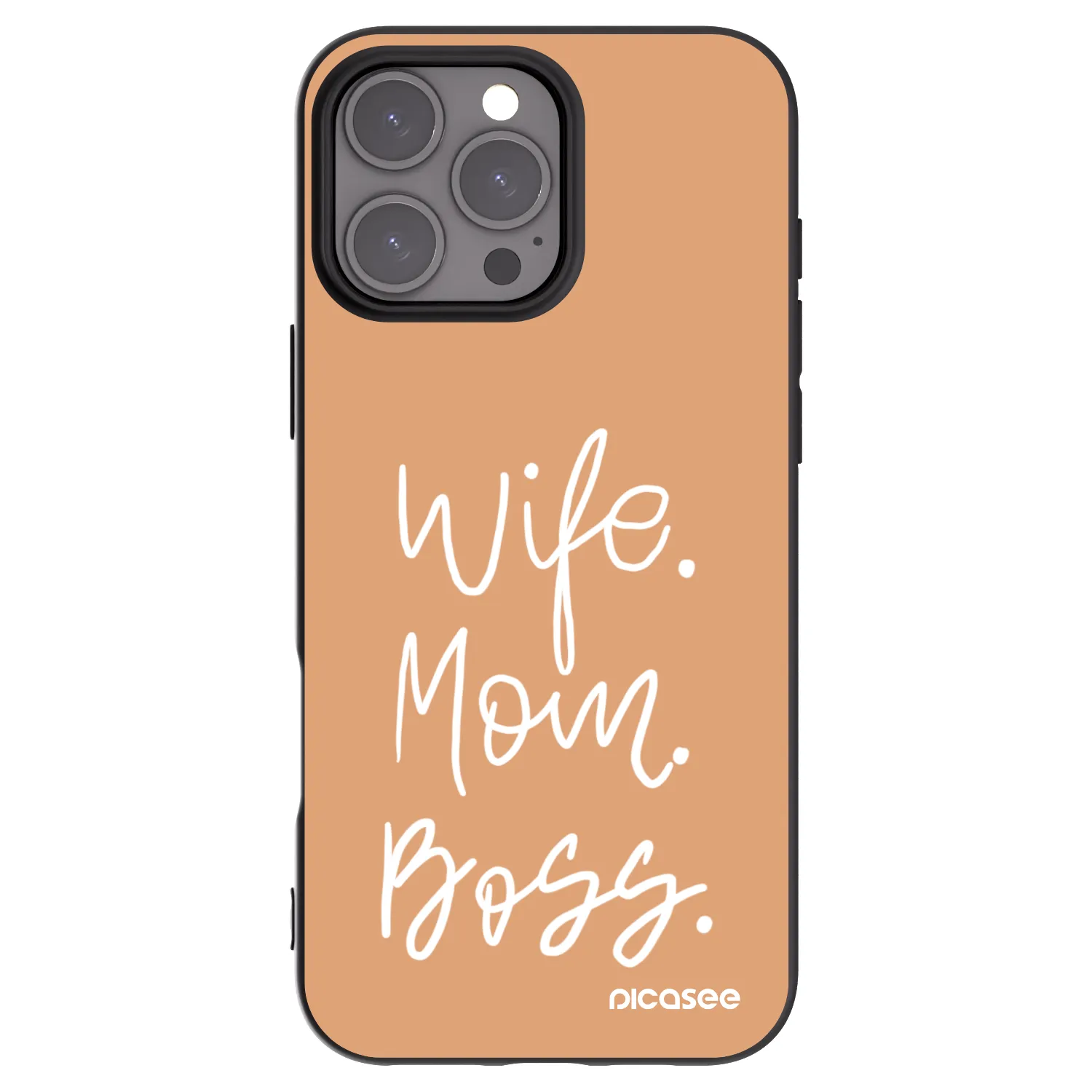 Picasee silikonski črni ovitek za Apple iPhone 16 Pro Max - Boss Mama