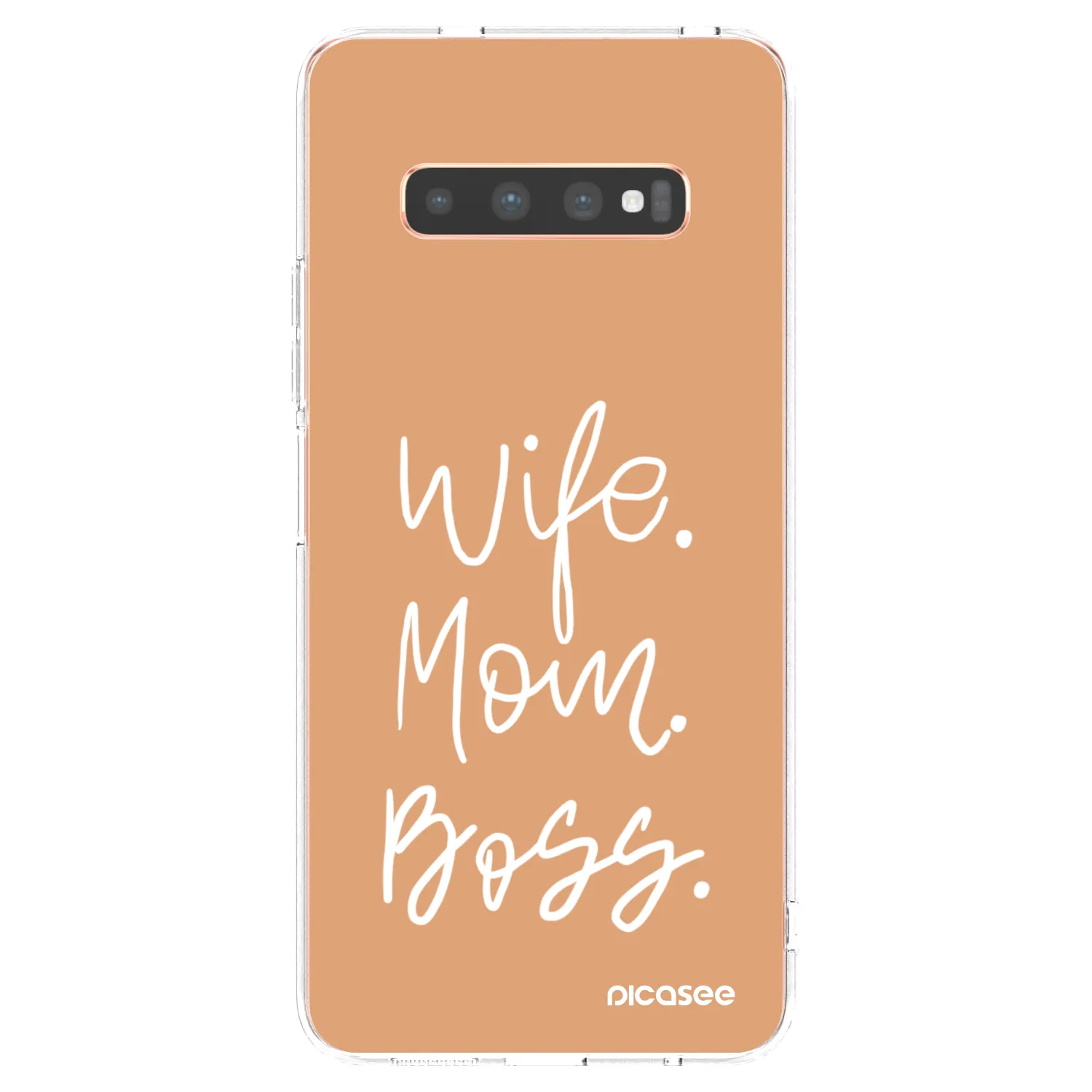 Picasee silikonski prozorni ovitek za Samsung Galaxy S10 Plus G975 - Boss Mama
