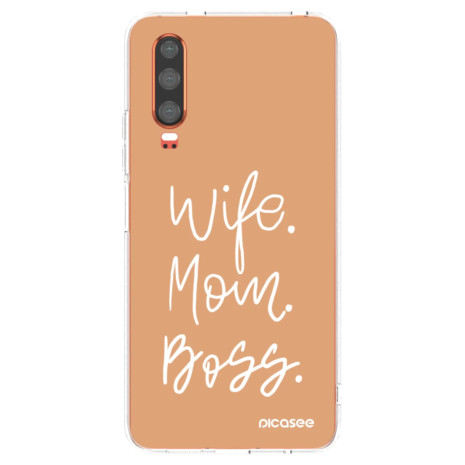 Picasee silikonski prozorni ovitek za Huawei P30 - Boss Mama