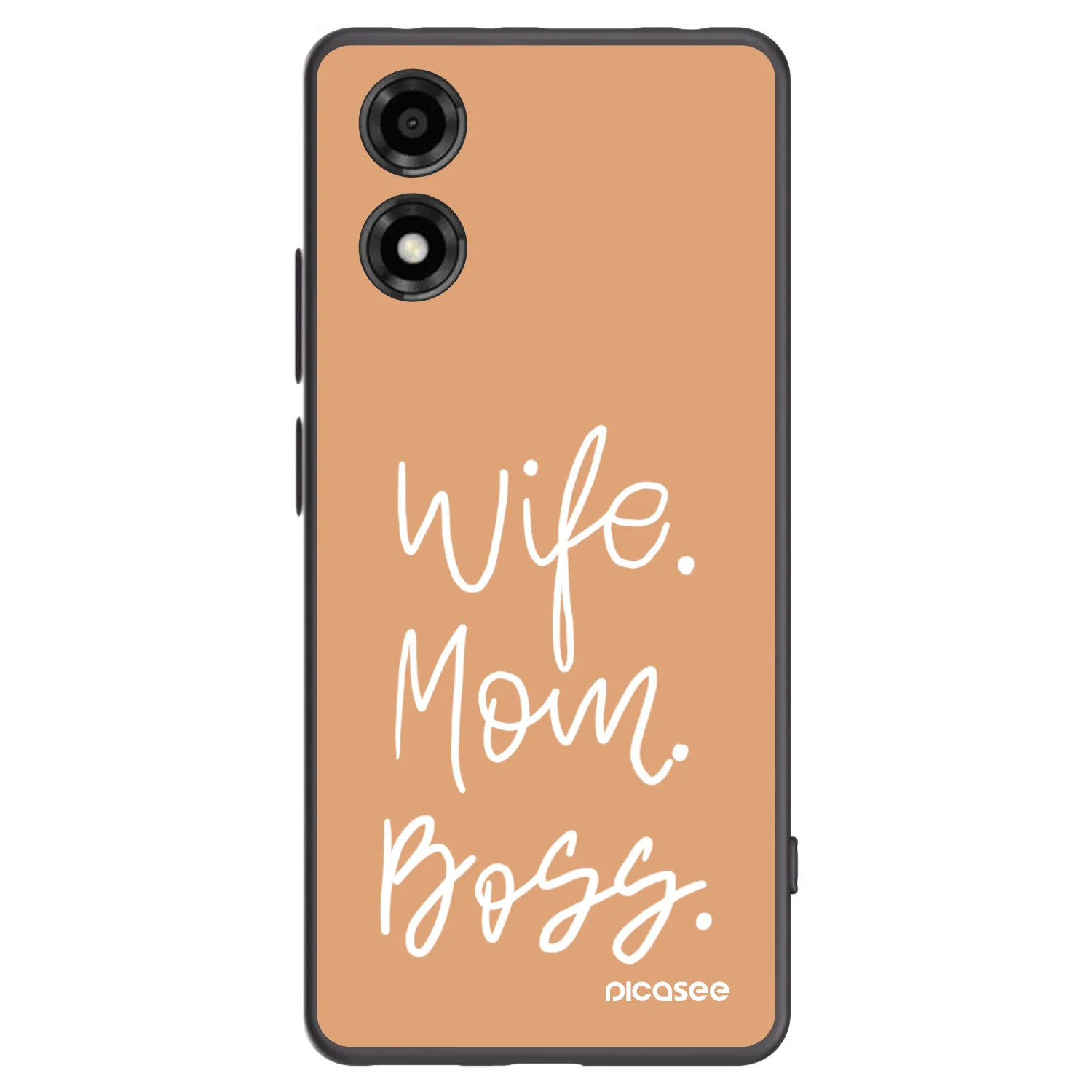 Picasee silikonski črni ovitek za Motorola Moto E14 - Boss Mama