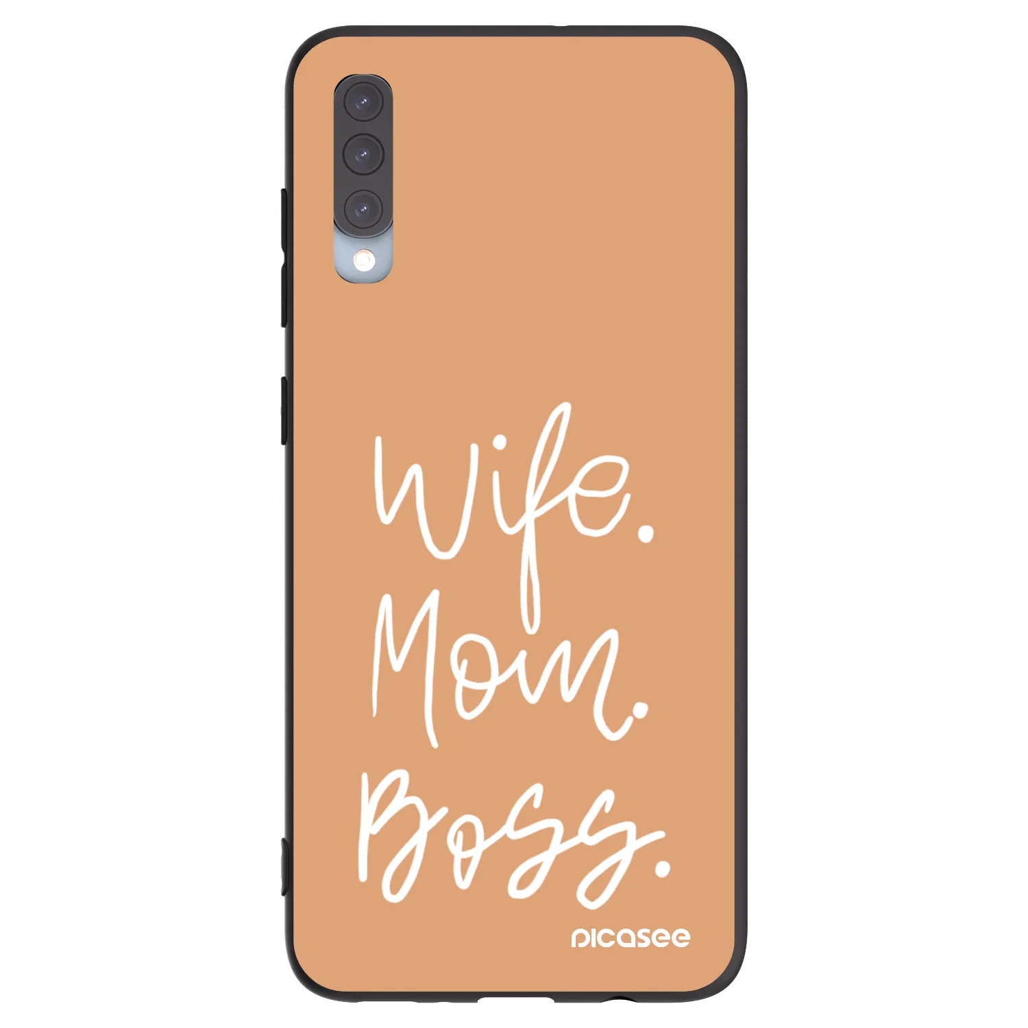 Picasee silikonski črni ovitek za Samsung Galaxy A70 A705F - Boss Mama