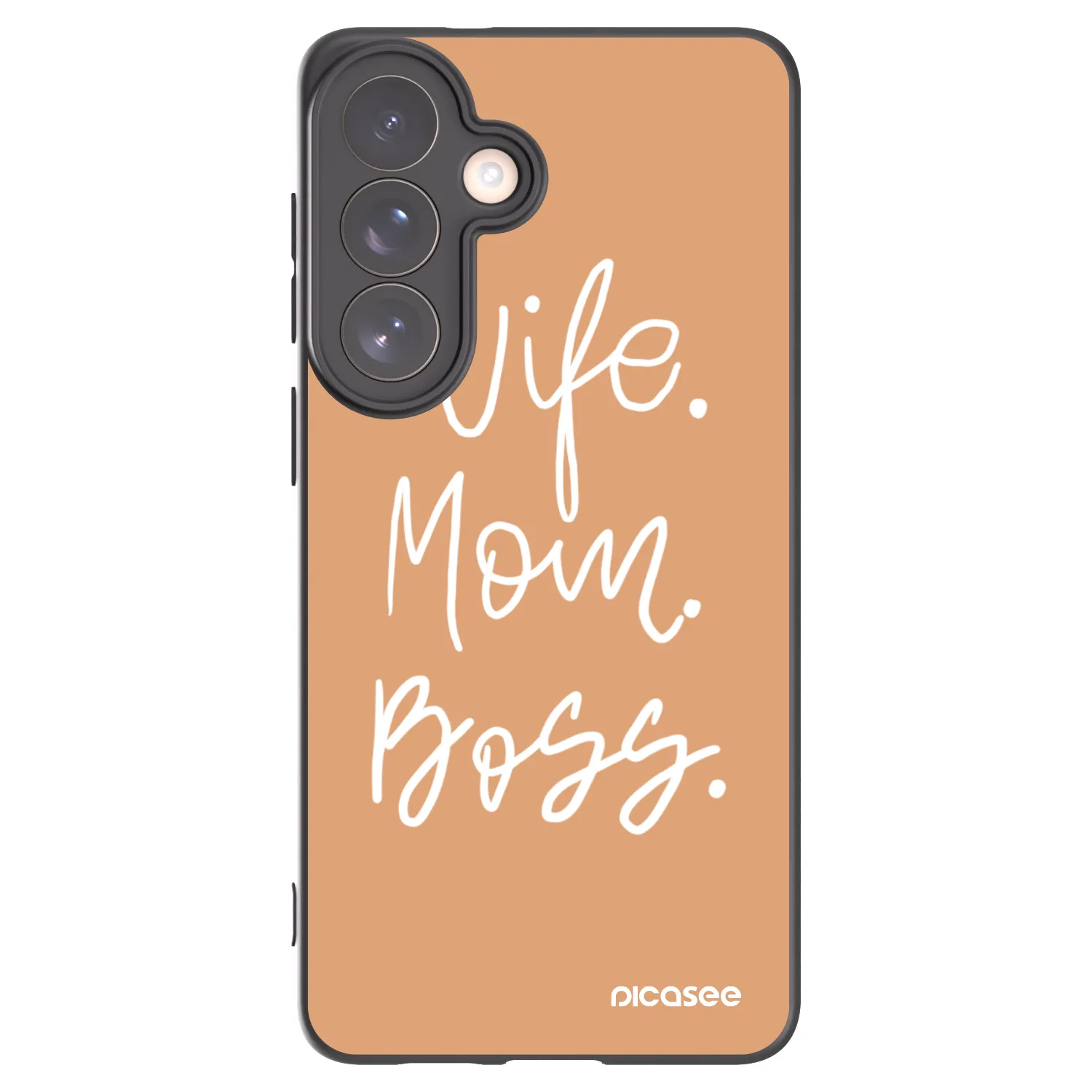 Picasee silikonski črni ovitek za Samsung Galaxy S26+ - Boss Mama