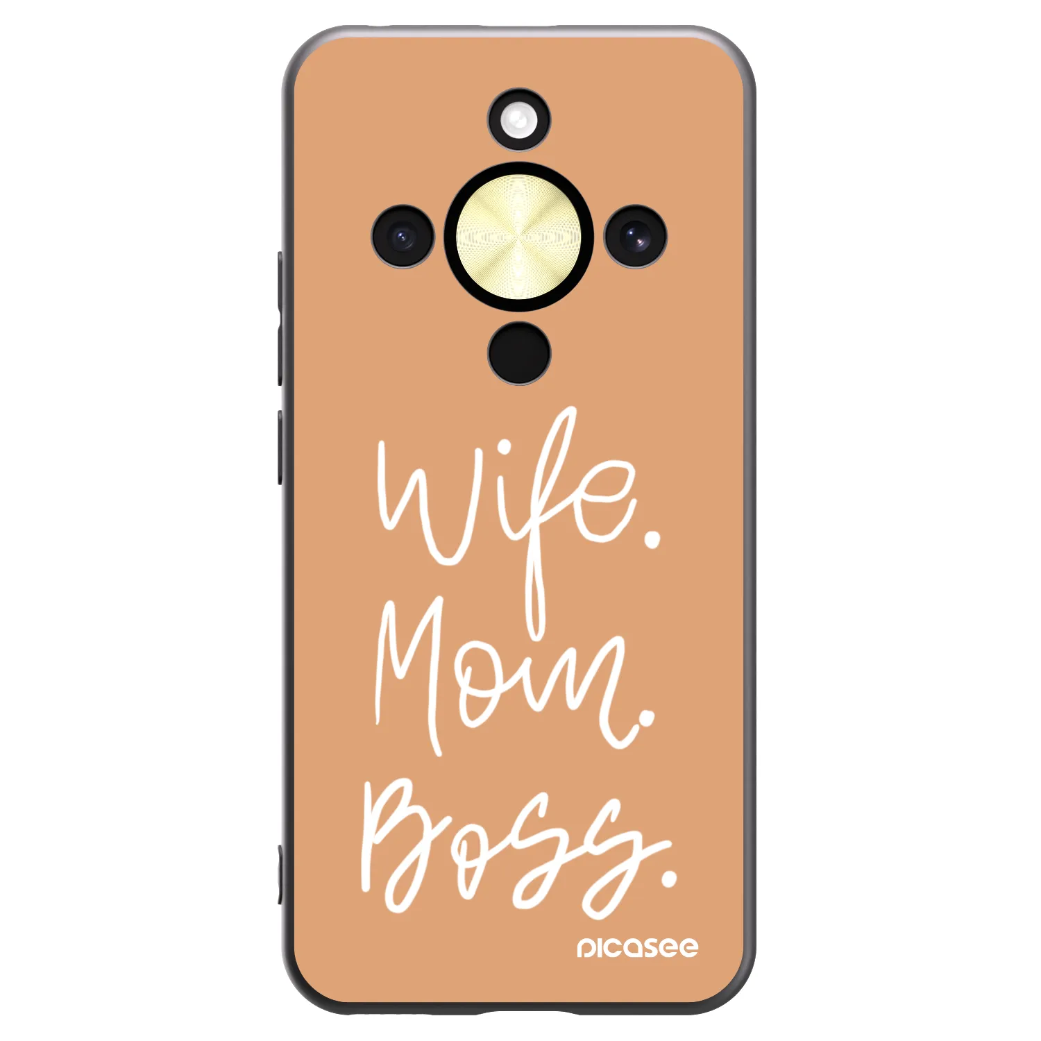 Picasee silikonski črni ovitek za Honor Magic8 Lite 5G - Boss Mama