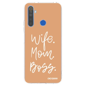Picasee silikonski prozorni ovitek za Realme 5 - Boss Mama