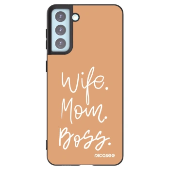 Picasee silikonski črni ovitek za Samsung Galaxy S21+ 5G G996F - Boss Mama