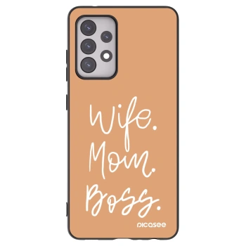 Picasee silikonski črni ovitek za Samsung Galaxy A52 5G A525F - Boss Mama